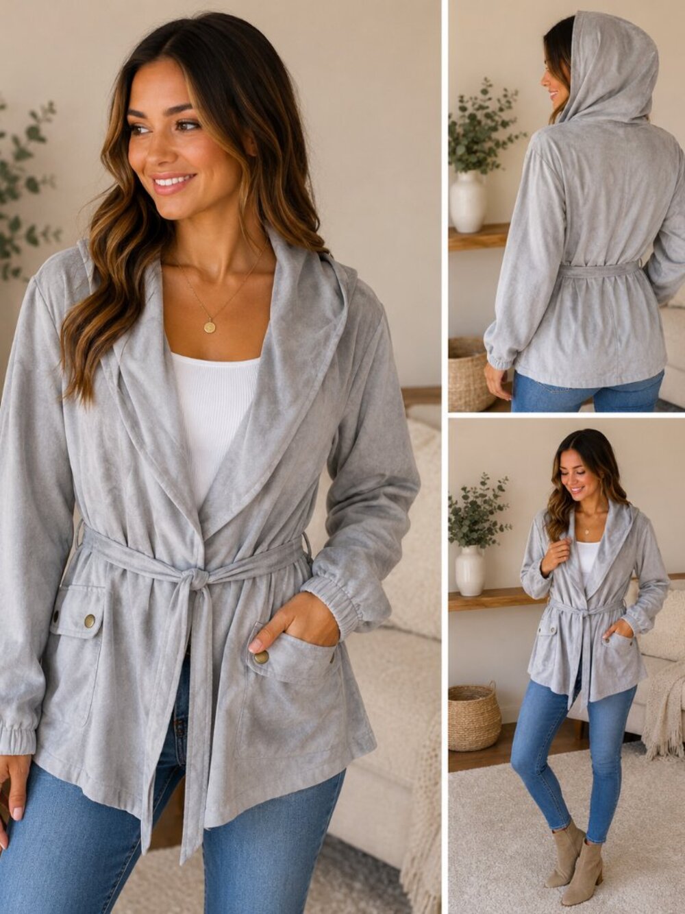 Favlux Hooded/Belted Soft Jacket